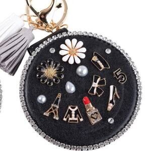 Compact Mirror Key Ring Bag Charm | Fashion